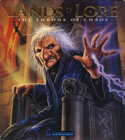 Box artwork for Lands of Lore: The Throne of Chaos.