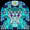 Stained Glass of Princess Ruto as seen in-game from The Wind Waker