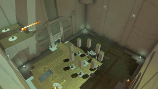 A screenshot of the interior of the Shrine.