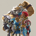 Mipha alongside Link and the other Champions