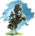 Artwork of Link riding a Horse
