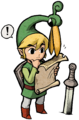 Link examining a Dungeon Map