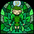 Stained Glass of Saria as seen in-game from The Wind Waker