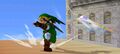 Link using the Boomerang from Super Smash Bros. Melee