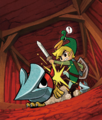 Two Helmasaurs attacking Link