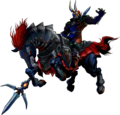 Artwork of Phantom Ganon riding his steed from Ocarina of Time