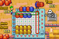 The 8-bit Stalfos during the Barrel mini-game in the bottom-right corner from Mario & Luigi: Superstar Saga