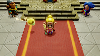 A close-up screenshot of the Zelda wearing the Royal Travel Attire