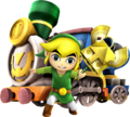 Toon Link with the Spirit Train wielding the Sand Wand