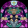 Stained Glass of Impa as seen in-game from The Wind Waker