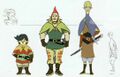 Concept art of Cawlin, Groose and Strich from Hyrule Historia