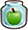 Une pomme verte en bouteille