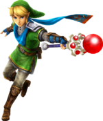 Link avec la baguette de Feu