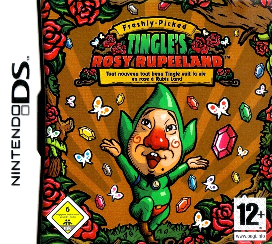 Box artwork for Freshly-Picked Tingle's Rosy Rupeeland.