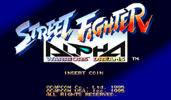 Box artwork for Street Fighter Alpha.