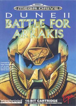 Box artwork for Dune II: The Building of a Dynasty(Dune II: Battle for Arrakis).