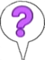 Question mark thought balloon.