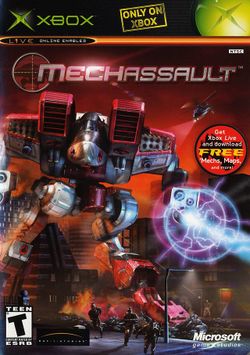 Box artwork for MechAssault.