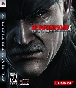 Box artwork for Metal Gear Solid 4: Guns of the Patriots.