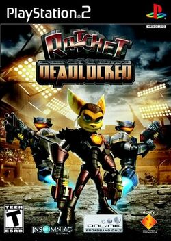 Box artwork for Ratchet: Deadlocked.