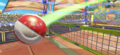 The V-Ball after being hit.