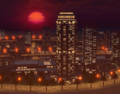 A view of the city and sunset from Sky Arena.