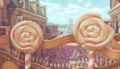 A view of the lollipop gateposts.