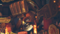 The Max Brass statue in Sky Arena.