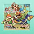 Official art by the ARMS team commemorating Min Min's addition to Super Smash Bros. Ultimate.