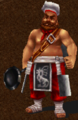 Orcha as he appears in game, holding his starting weapon, the Frypan Ag47.