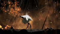 The Hollow Knight stabbing themself