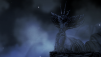 The Radiance statue at Hallownest's Crown containing Pale Ore