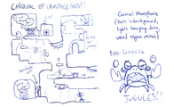 Example sketch of the tier-10 reward: "Design a dungeon and boss"