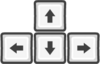Up/down/left/right arrow keys