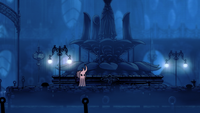 Lemm appreciating the Hollow Knight's fountain