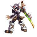 A Dark Fighter on the Dark Team wielding a Burst Blade.