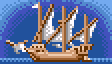 Medium ship with 3 masts and 3-point sails