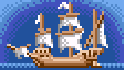 Medium ship with 3 masts and 4-point sails