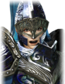 Angry facial expression with helmet