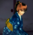 Wearing a kimono