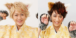 Butai Nobunyaga no Yabou Neko Gungi Stage Production. From left to right: Tsubasa Hattori, Makito Mazima.