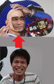 Miyauchi posing with TGS 2017 Dian Wei face panel