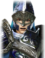 Surprised facial expression with helmet