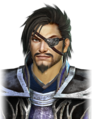 Happy facial expression with eyepatch
