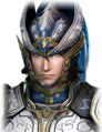 Angry facial expression with helmet