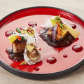 "Let's Go to ENCORE! Kagoshima Fare" Kagoshima Black Pork and Yellowtail with Black Vinegar and Berry Sauce (“アンコールへおじゃったもんせ！鹿児島フェア” かごしま黒豚とブリ 黒酢とベリーのソース)