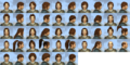 Available male hair parts, styles 24 through 46