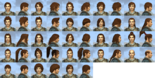 Available male hair parts, styles 24 through 46