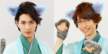 Butai Nobunyaga no Yabou Neko Gungi Stage Production. From left to right: Yousuke Isomura, Naoyuki Maruyama.