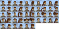 Available female hair parts, styles 24 through 46